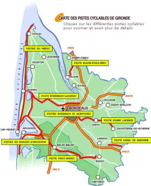 Carte pistes cyclables