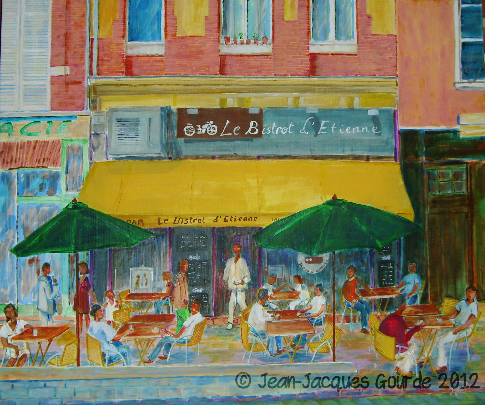 "Le Bistrot d'Etienne" 55*46cm, acrylique sur toile