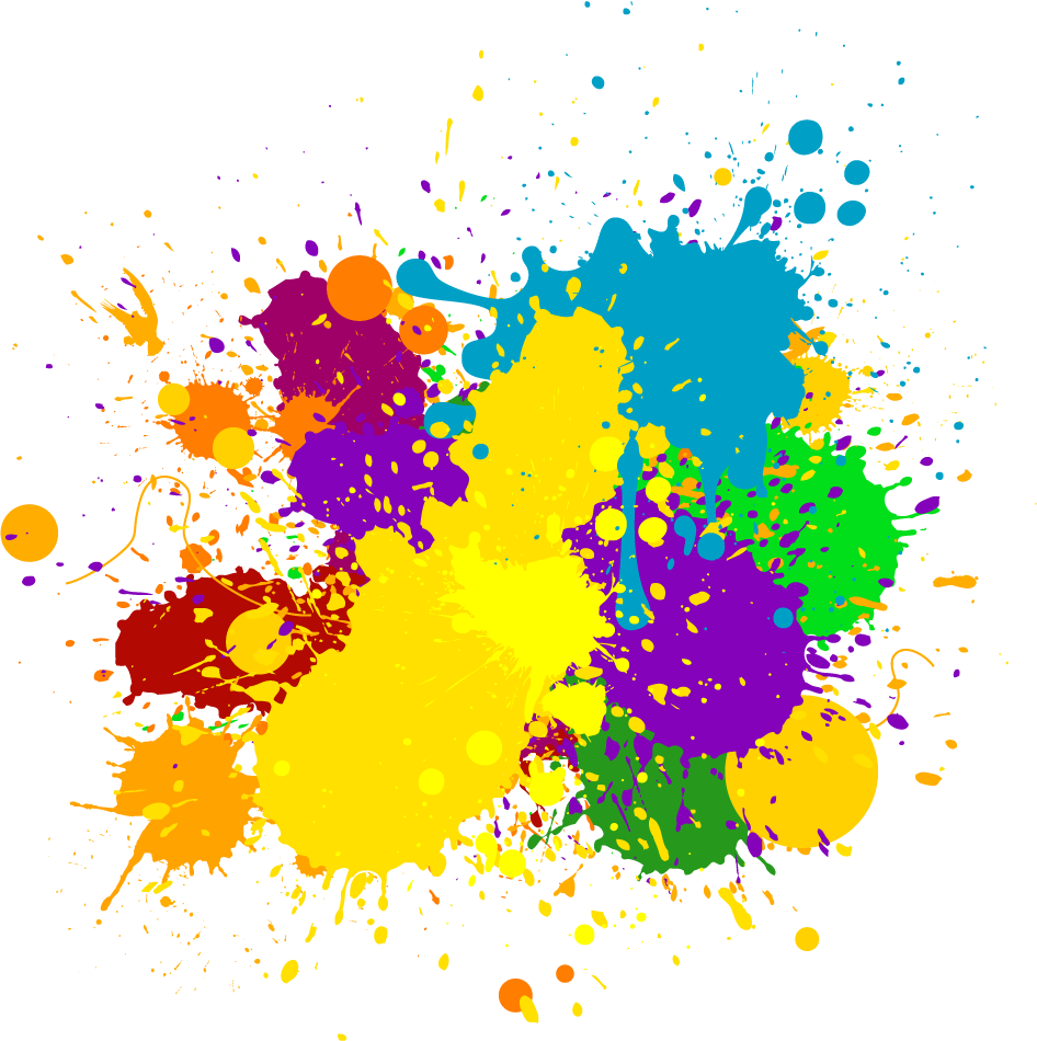 Taches de peinture couleurs splash