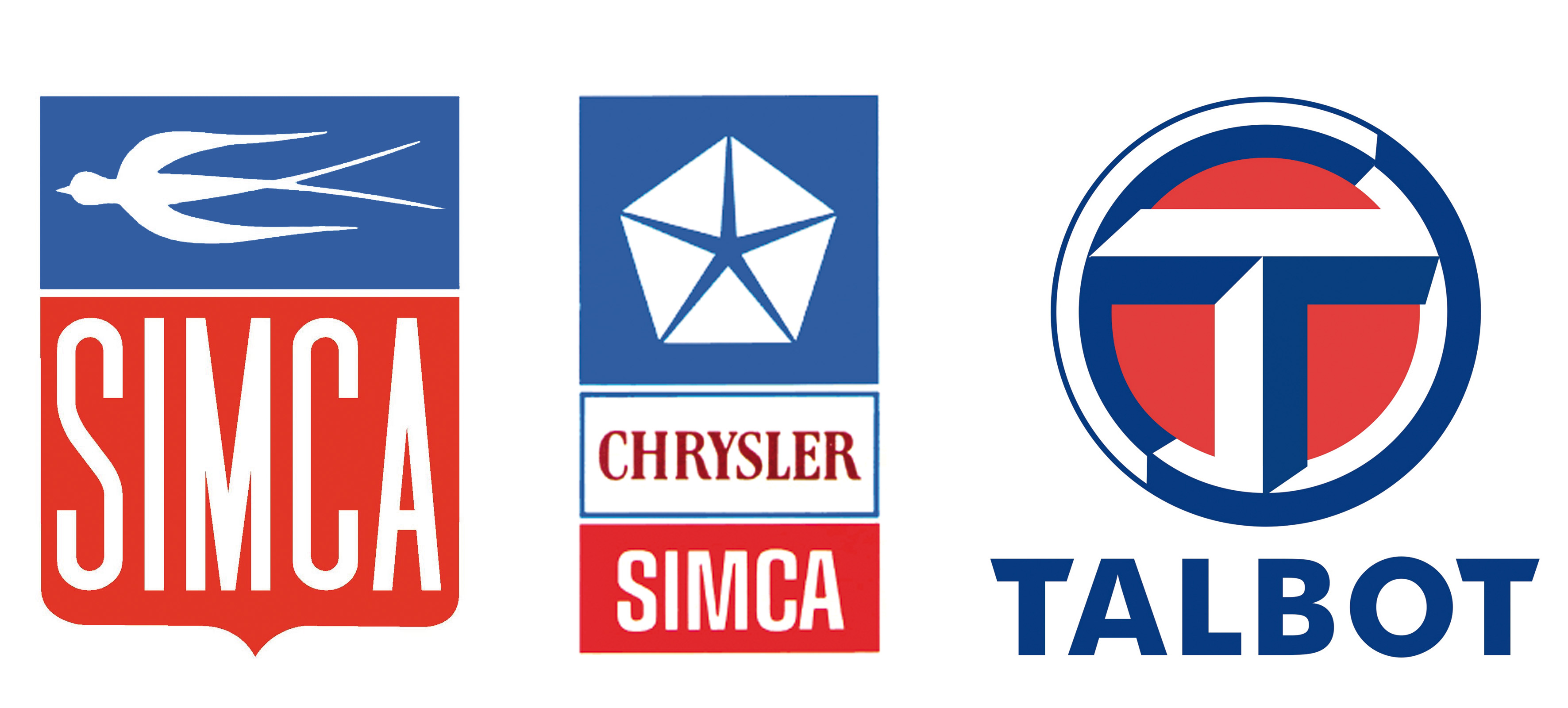 Simca chrysler talbot 3 logos