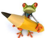 1090927 Clipart 3d Romantic French Springer Frog Holding A Heart 1 Royalty Free CGI Illustration