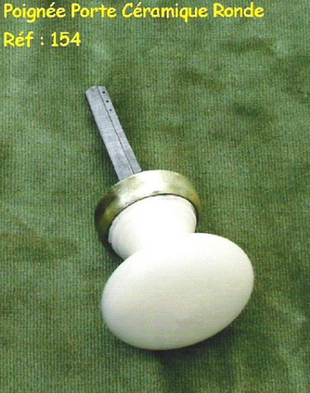 Poignee porte ceramique ronde ref 154