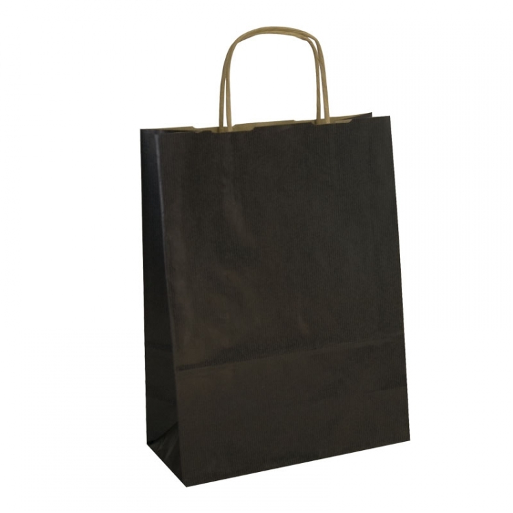 Sacs cabas kraft ecru verge noir poignees torsadees rythm 