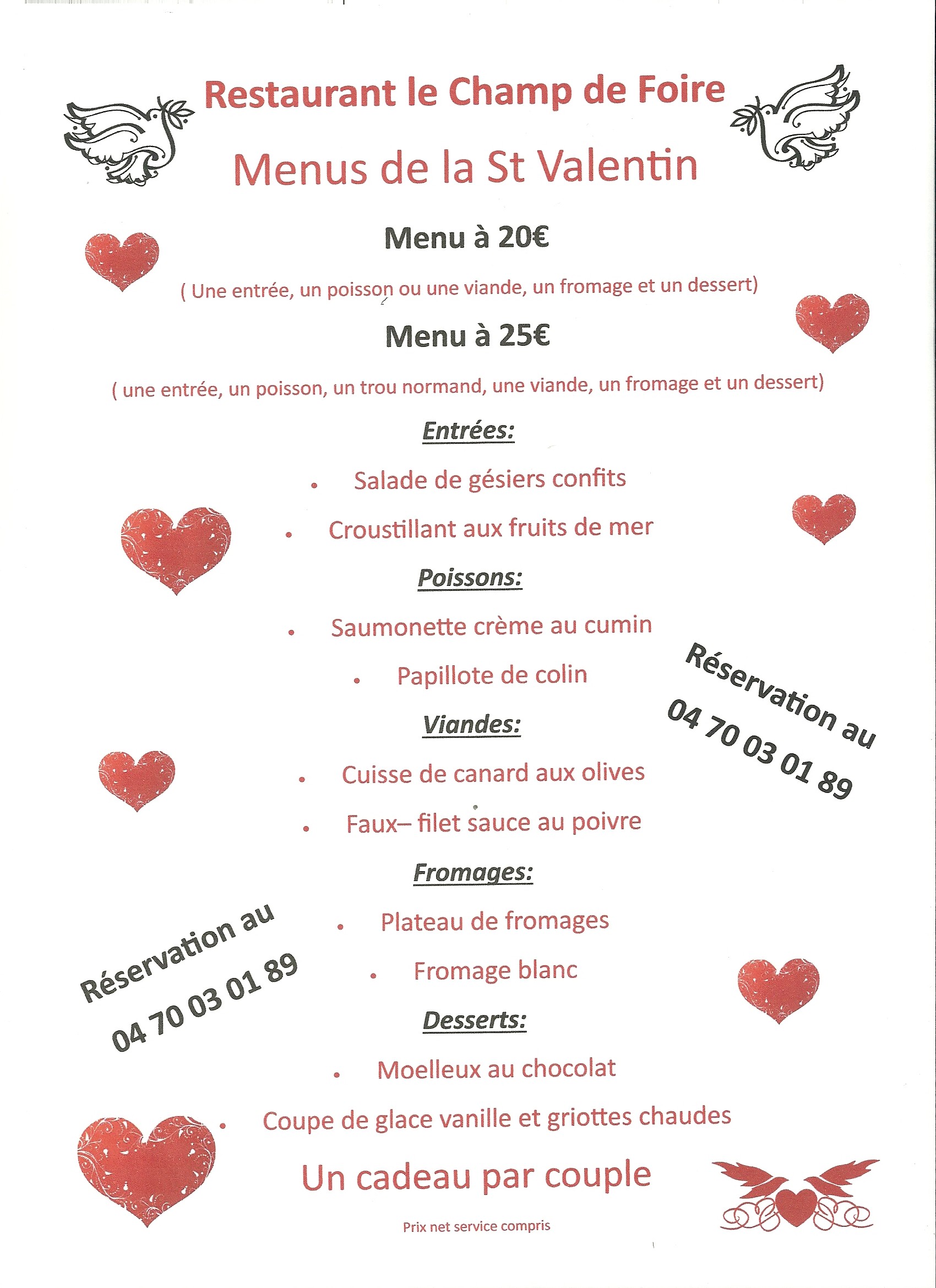 Menu st valantin 2013