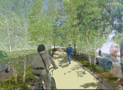 Image piste cyclable psd