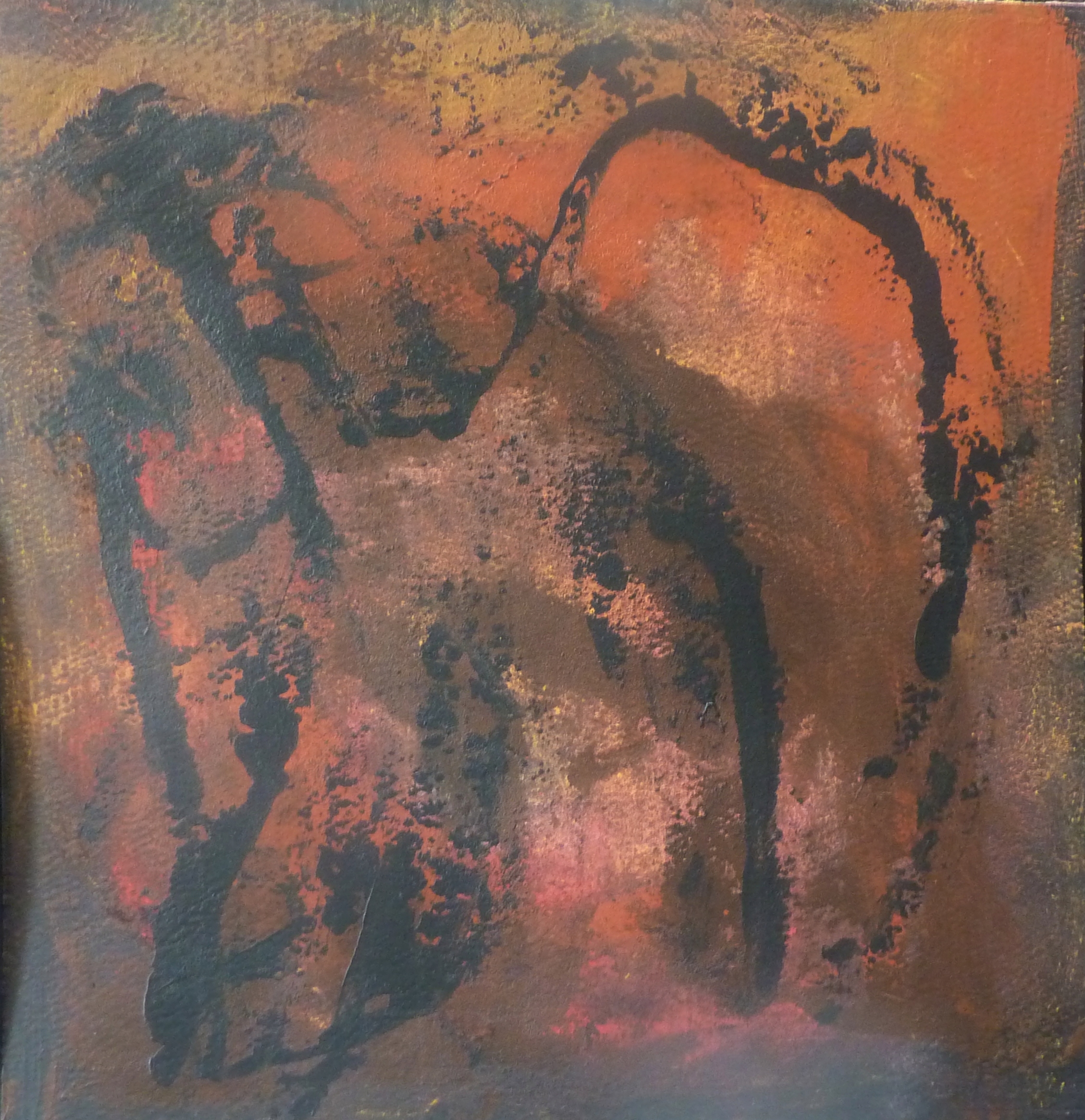 "Genèse" - Technique mixte sur carton (78 x 78 cm)