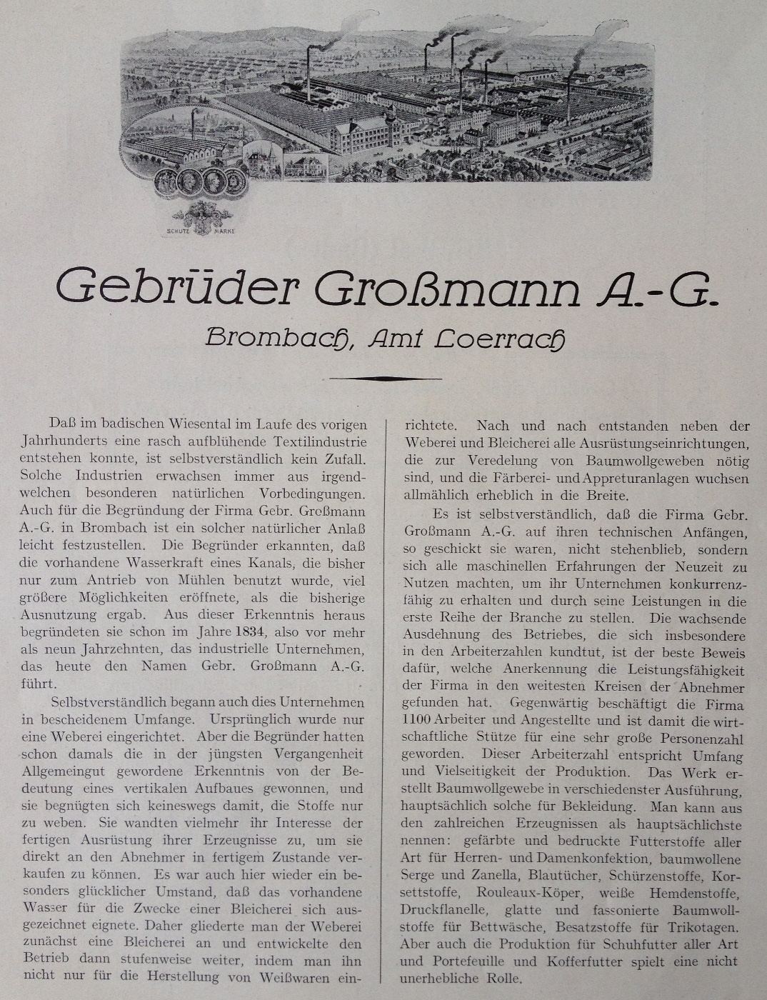 Werbung Brombach Fabrik Grossmann