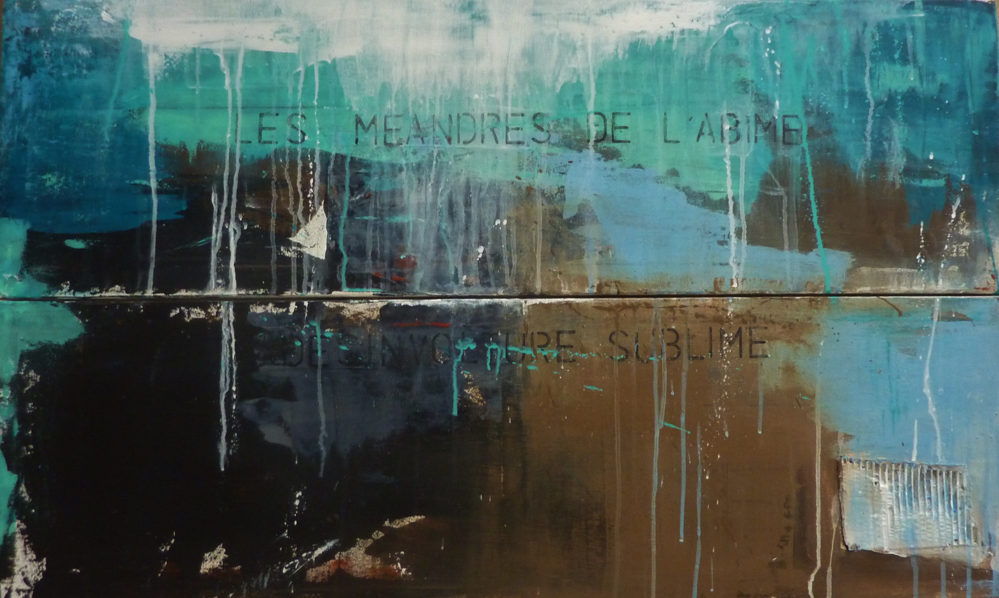 "Désinvolture sublime" - Diptyque - Technique mixte sur toiles (30 x 200 cm)