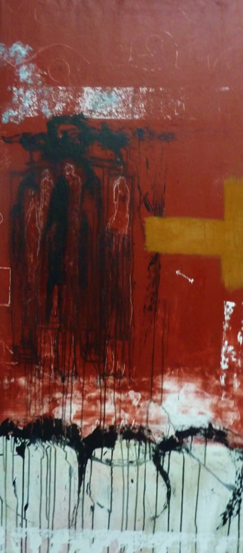 "Corpus III" - Technique mixte sur toile (147 x 67 cm)