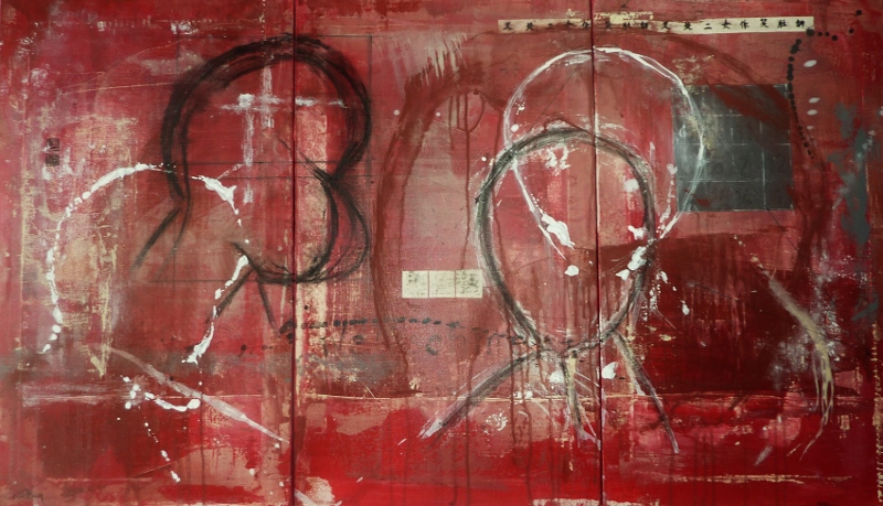 "Melancholia" - Triptyque - Technique mixte sur toiles (50 x 35 cm)