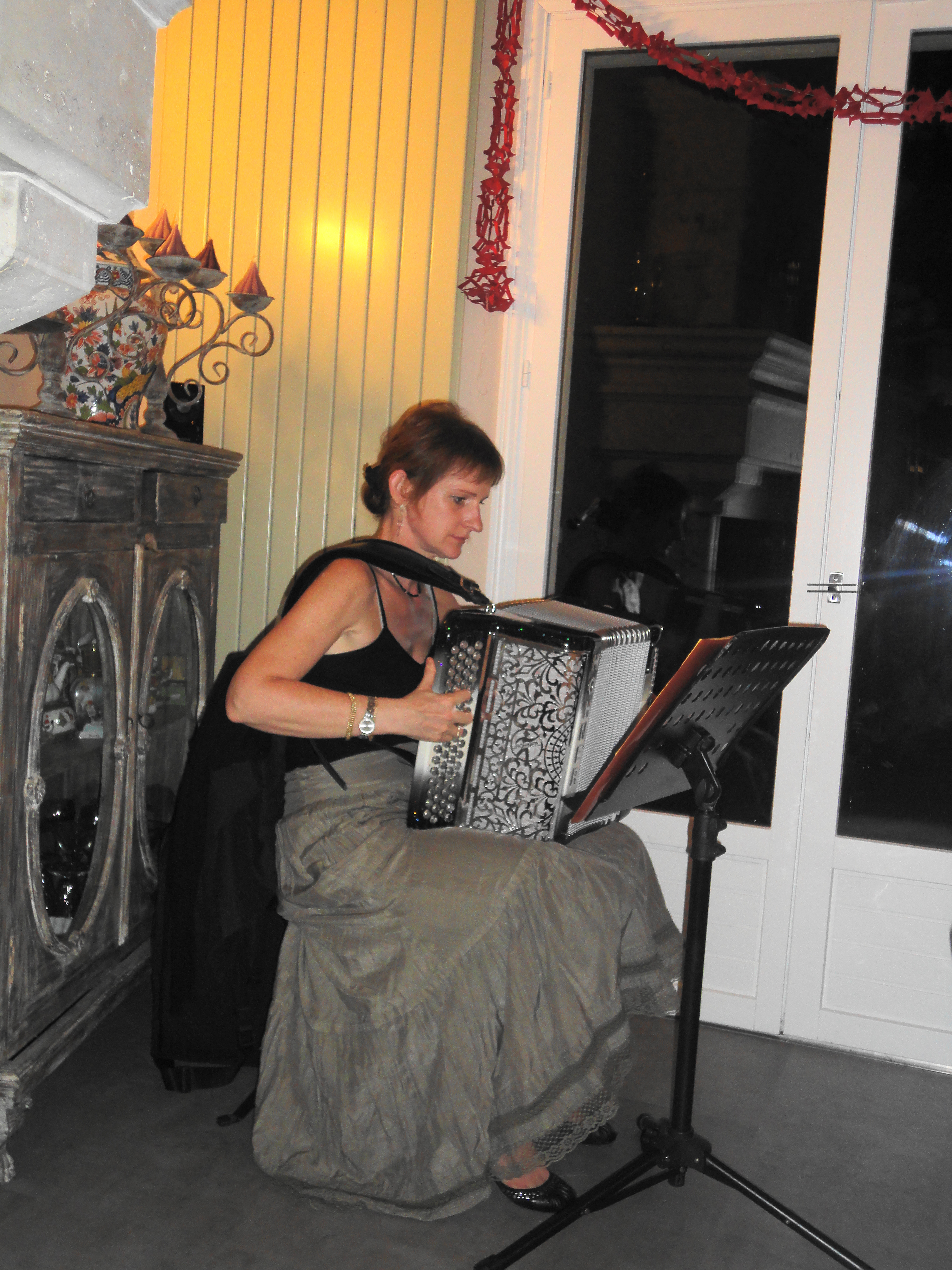 Photo accordeon assise