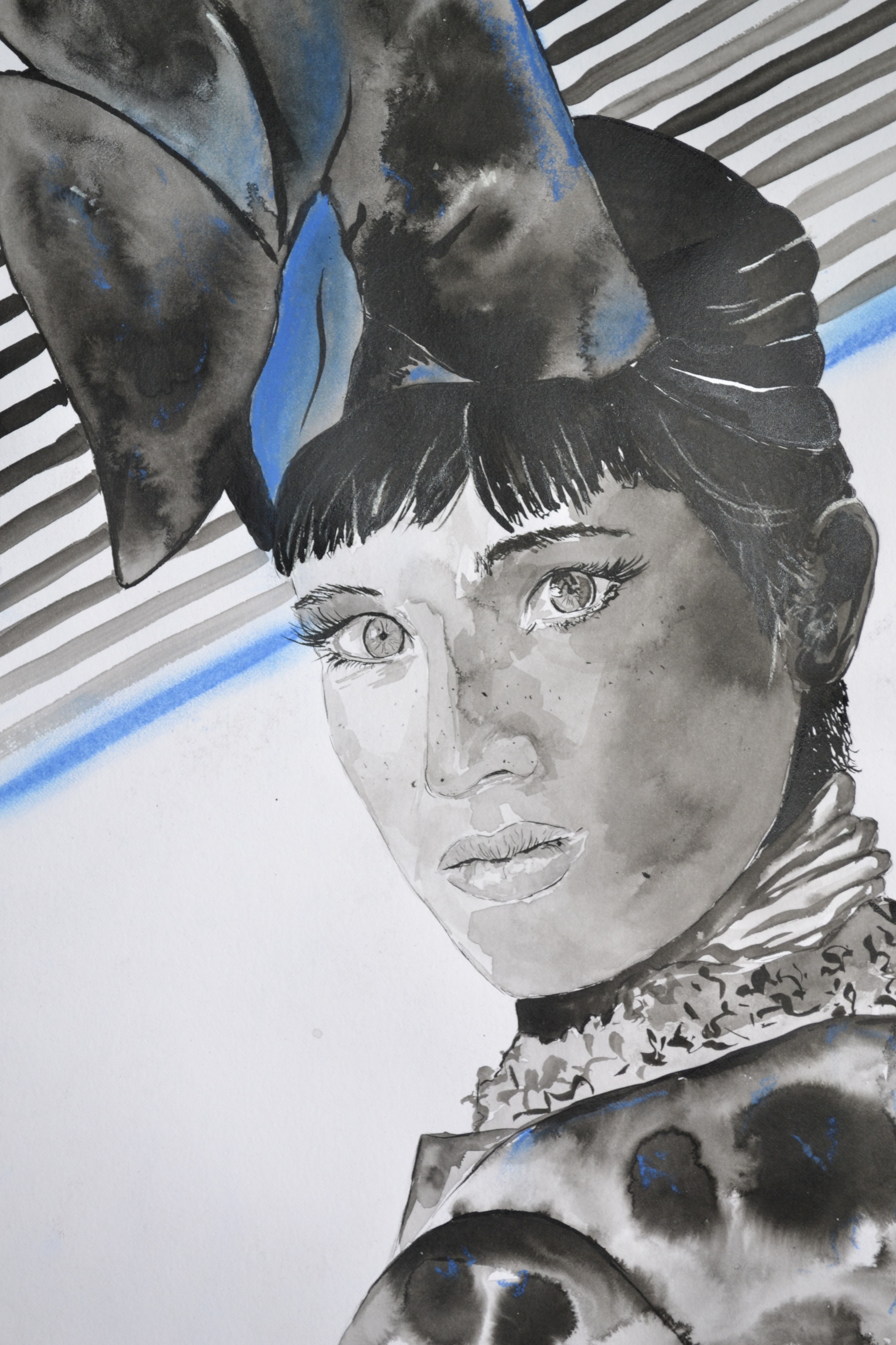 Portait a l encre de chine