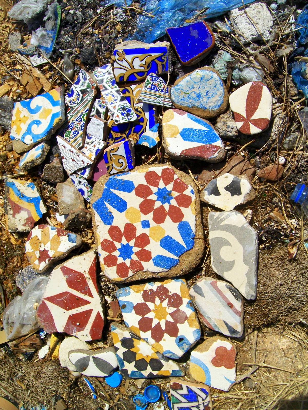 Les mosaïques parmi les détritus