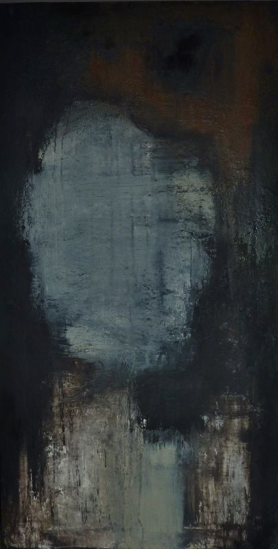 "Fragilité" - Technique mixte sur toile (71 x 36 cm)