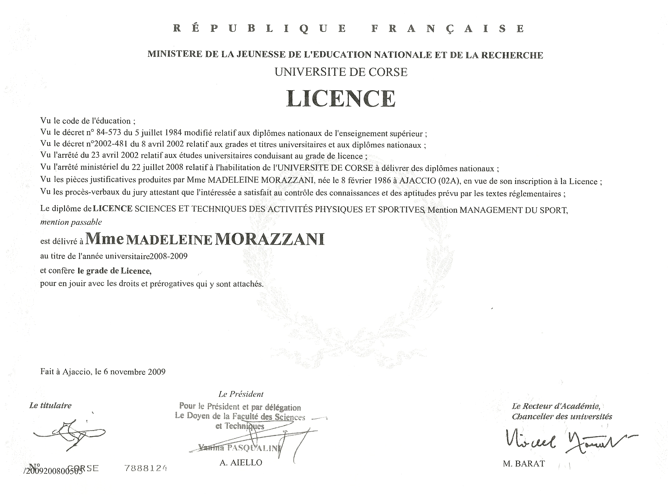 Licence Fac