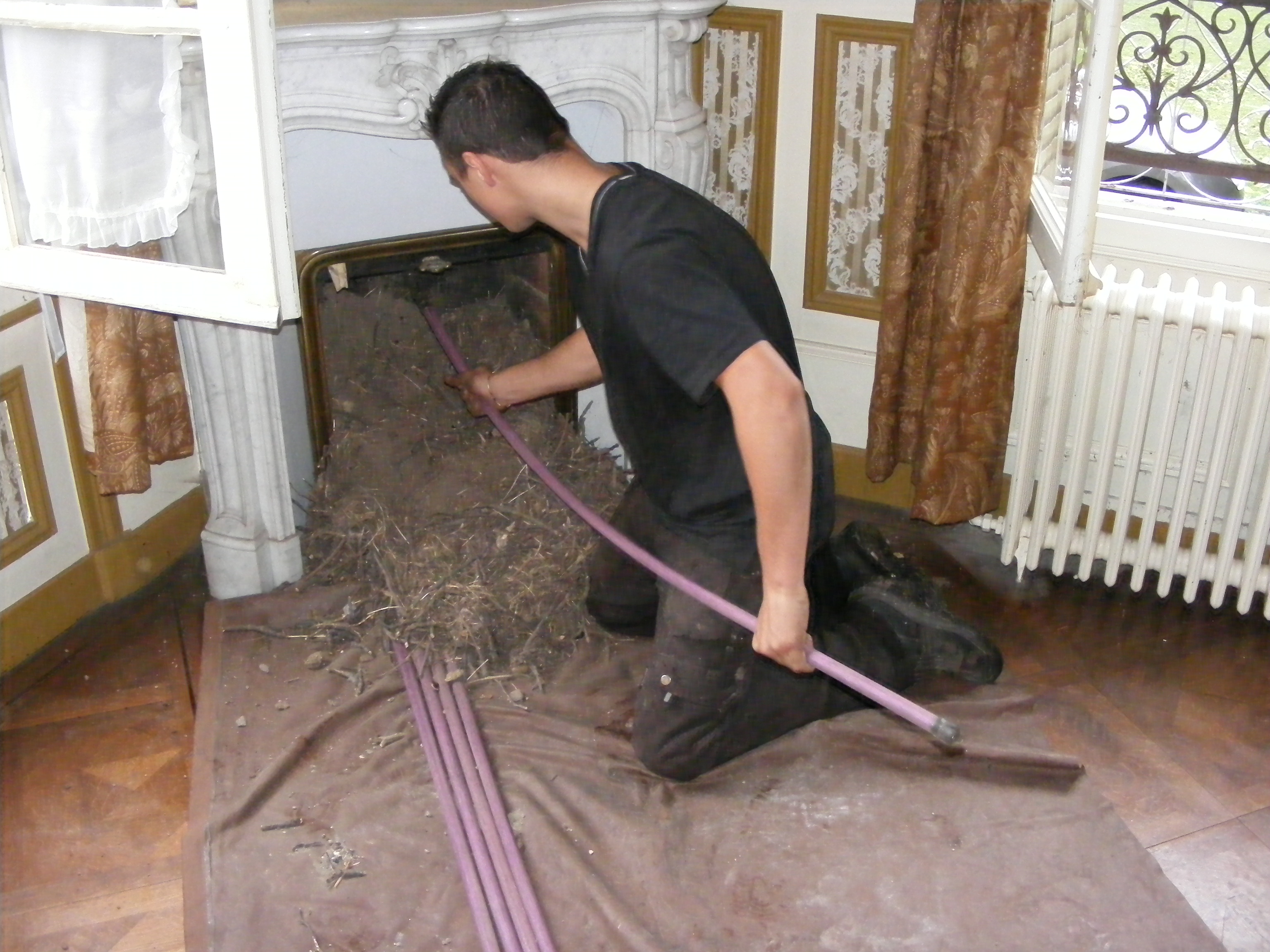 ramonage d'une cheminée à trie chateau 60
