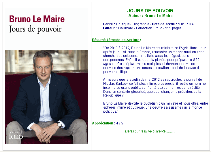 Lecture jours de pouvoir 1