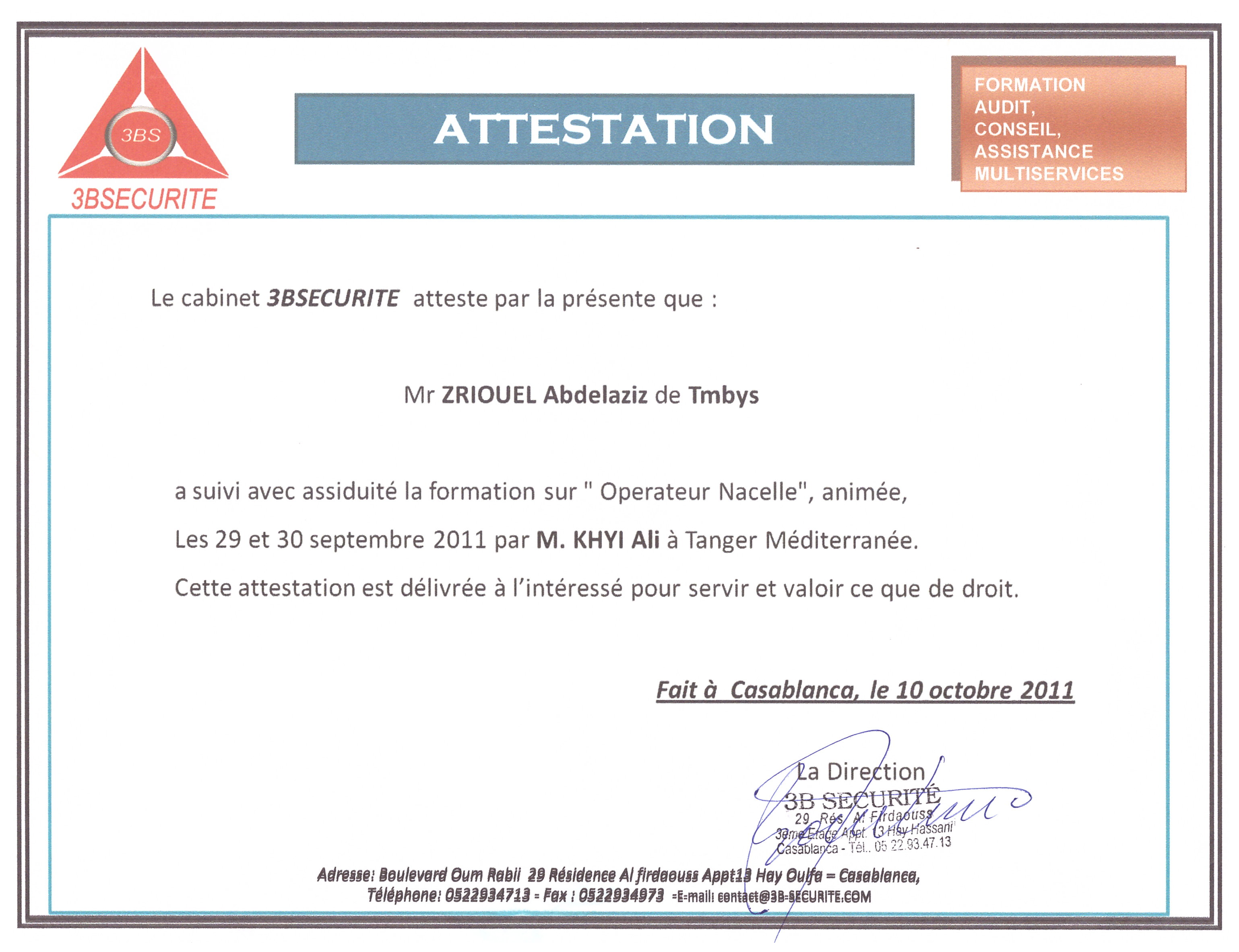 Attestation d operateur nacelle