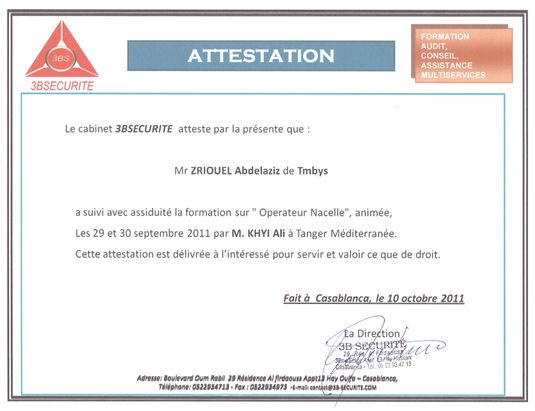 Attestation d operateur nacelle