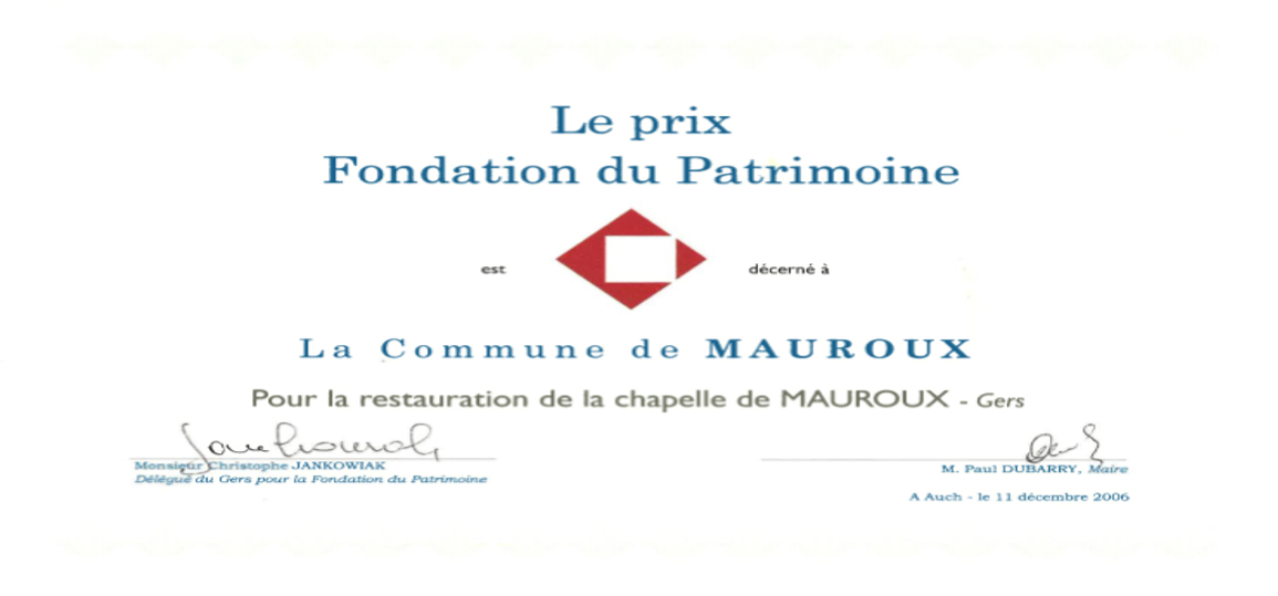 Diplome Fondation du Patrimoine image