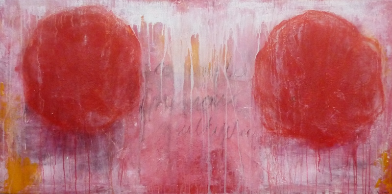"Florales" - Technique mixte sur toile (73 x 142 cm)
