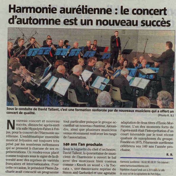 Harmonie Aurélienne : le concert d'automne est un nouveau succès