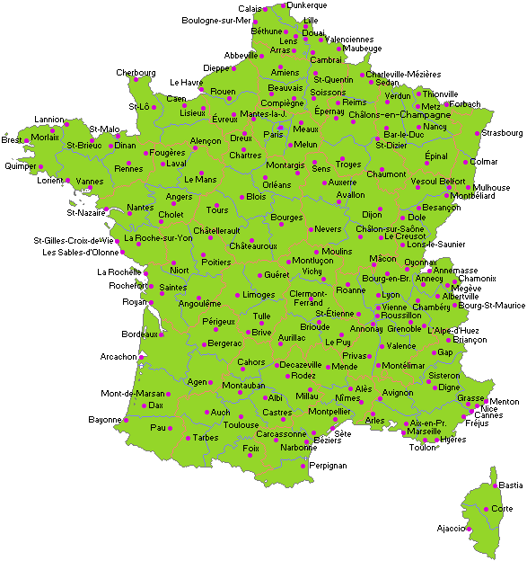 Carte france villes