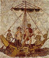 Le depart de Crete sur le vaisseau de Thesee voile noire 