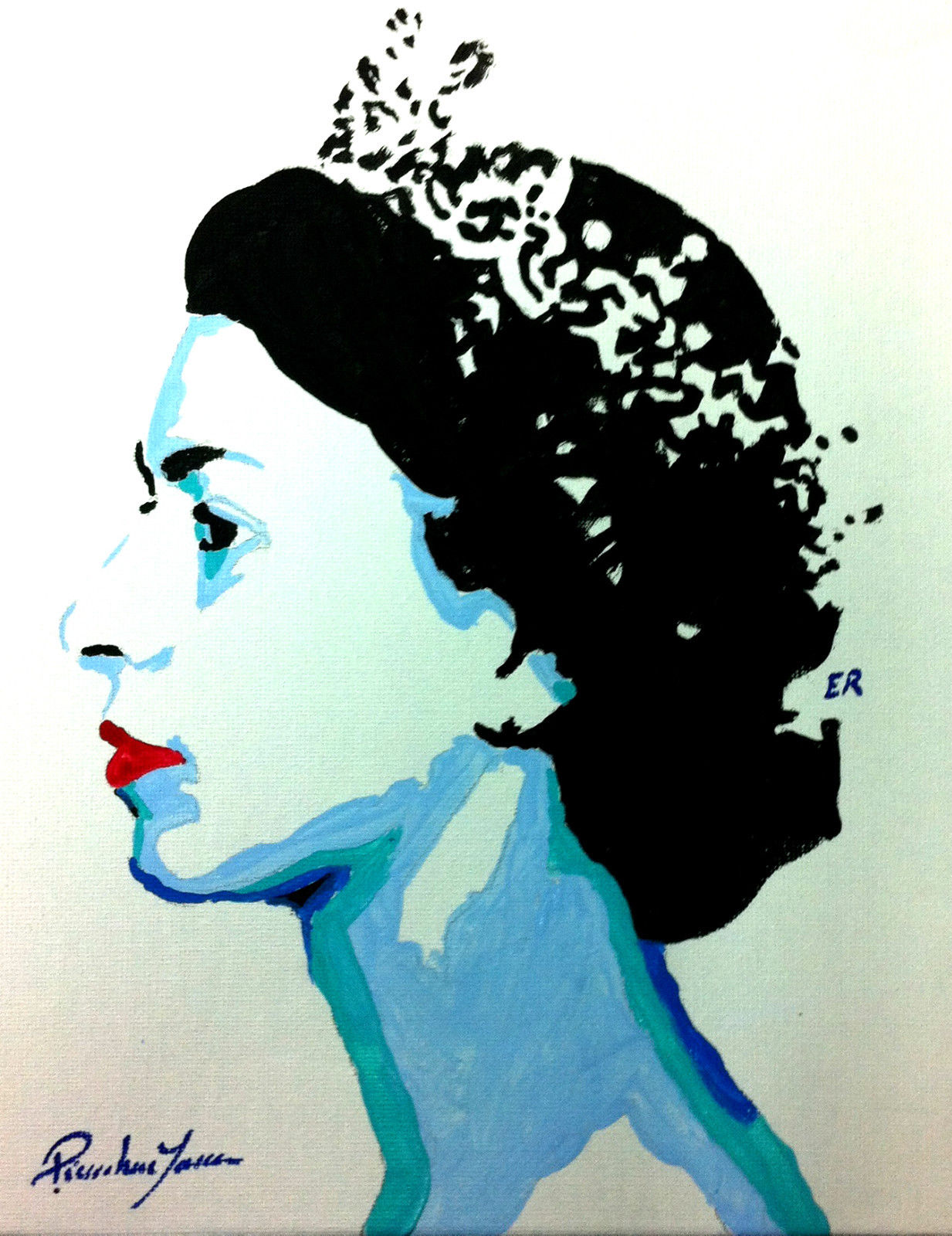 Pop Art Queen Élizabeth, Pop Art Reine Élizabeth. Vendue Angleterre