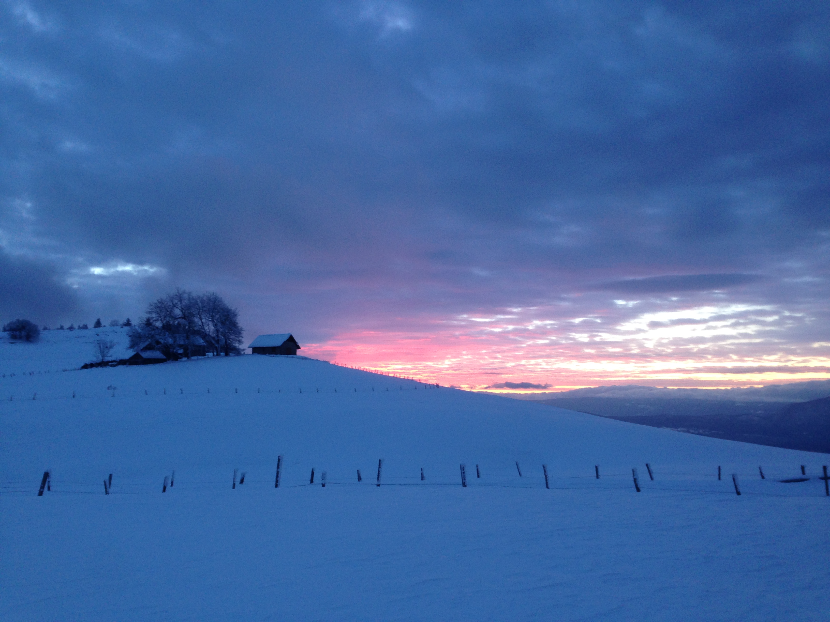 27.01.2014, couché de soleil sur Petit Pommier.