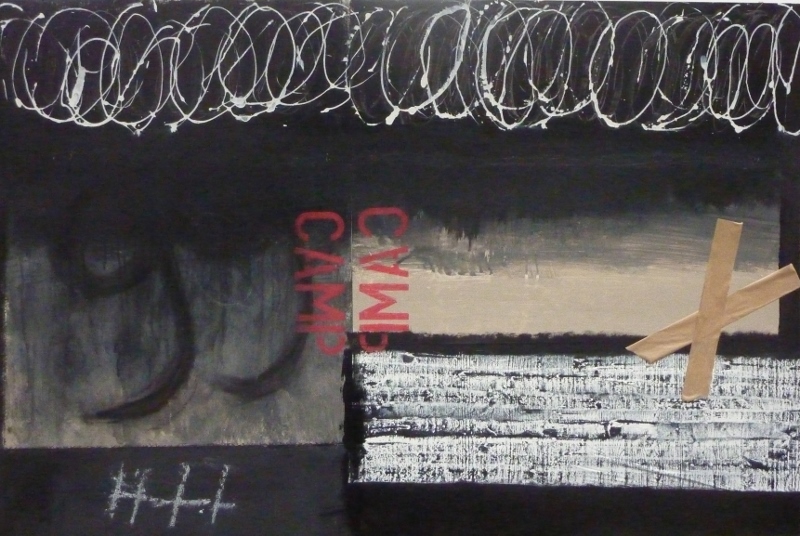 "Karaganda - Mémoire" - Technique mixte sur carton (80 x 120 cm)
