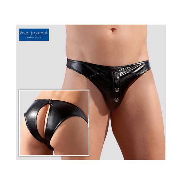 REF 117
Slip noir ouvert à pressions effet mouillé

Marque : Sven Joyment 

Slip noir ouvert devant derrière avec tissus brillant effet mouillé, tissus très fin et doux au toucher 

Ouverture sur le devant avec des pressions

Ouvert sur les fesses

98 % polyester - 2 % elasthan

100 % sexy

Disponible en 4 tailles : S - M - L - XL
PRIX: 36 €