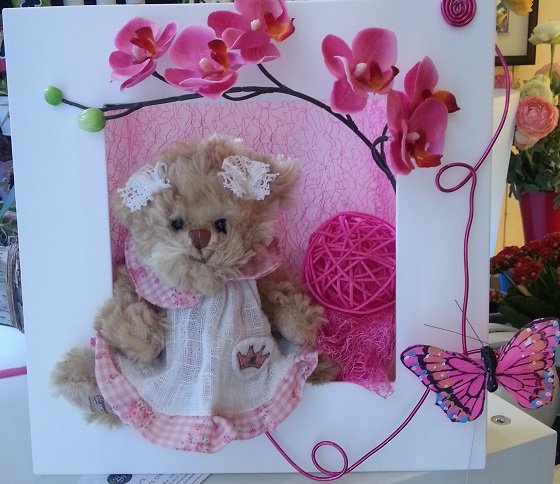 Cadre nounours et orchidee