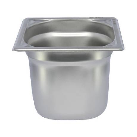 Bac inox gn 1 6 plein sans anse h15 cm ref113495