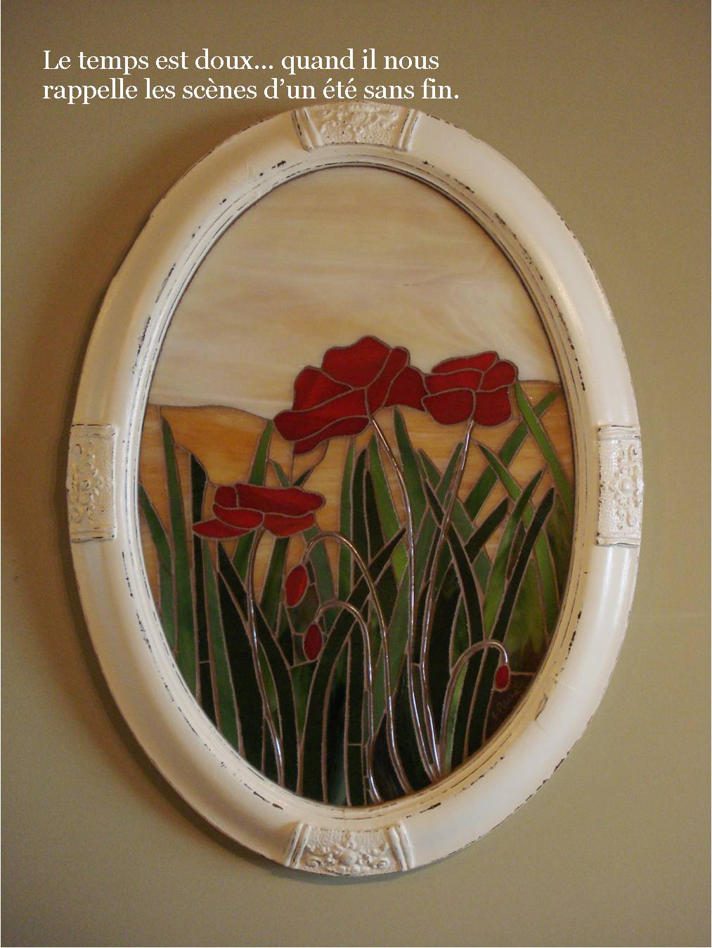 Mosaique le temps est doux coquelicots