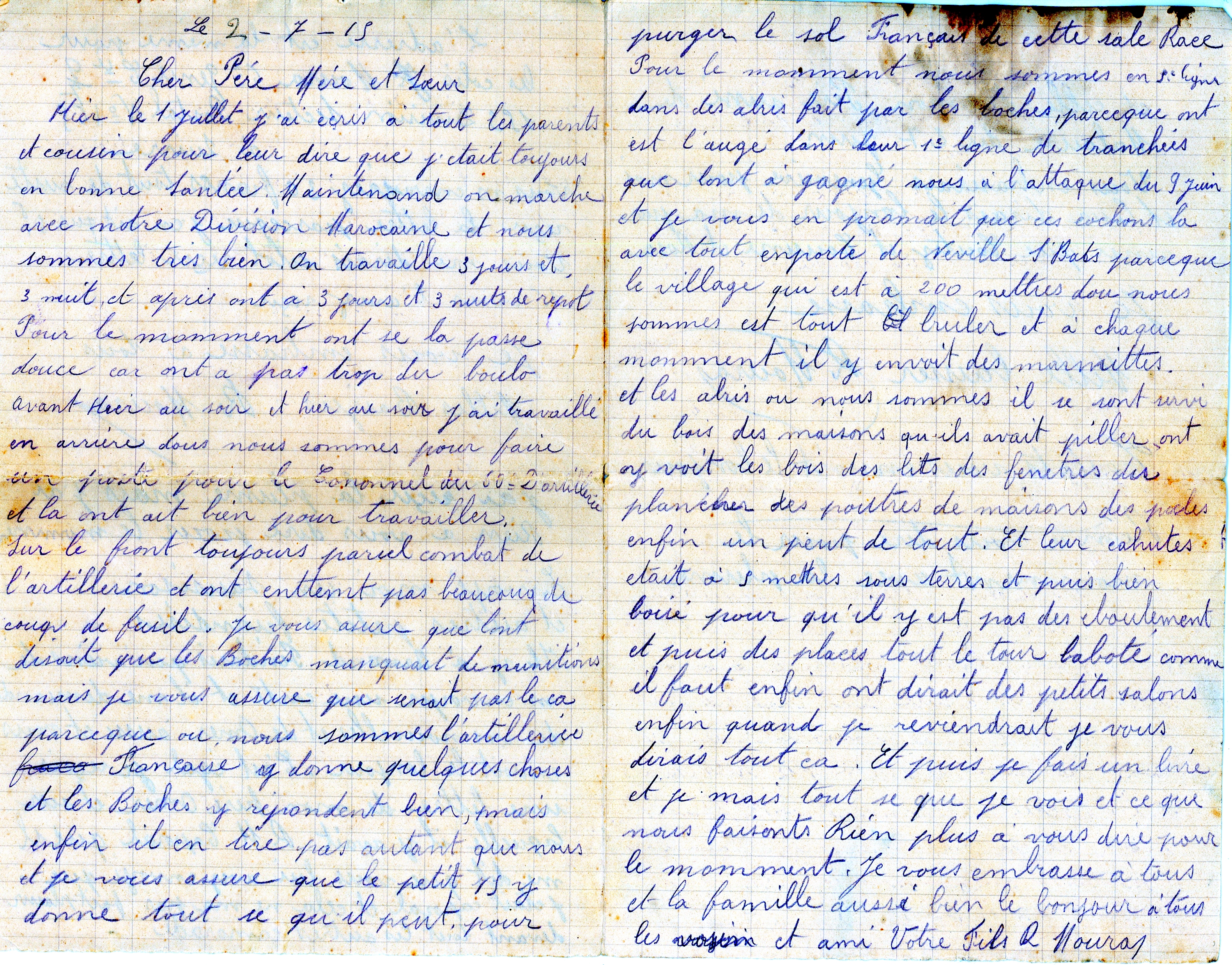 Lettre Verdun juillet 1915 p 1