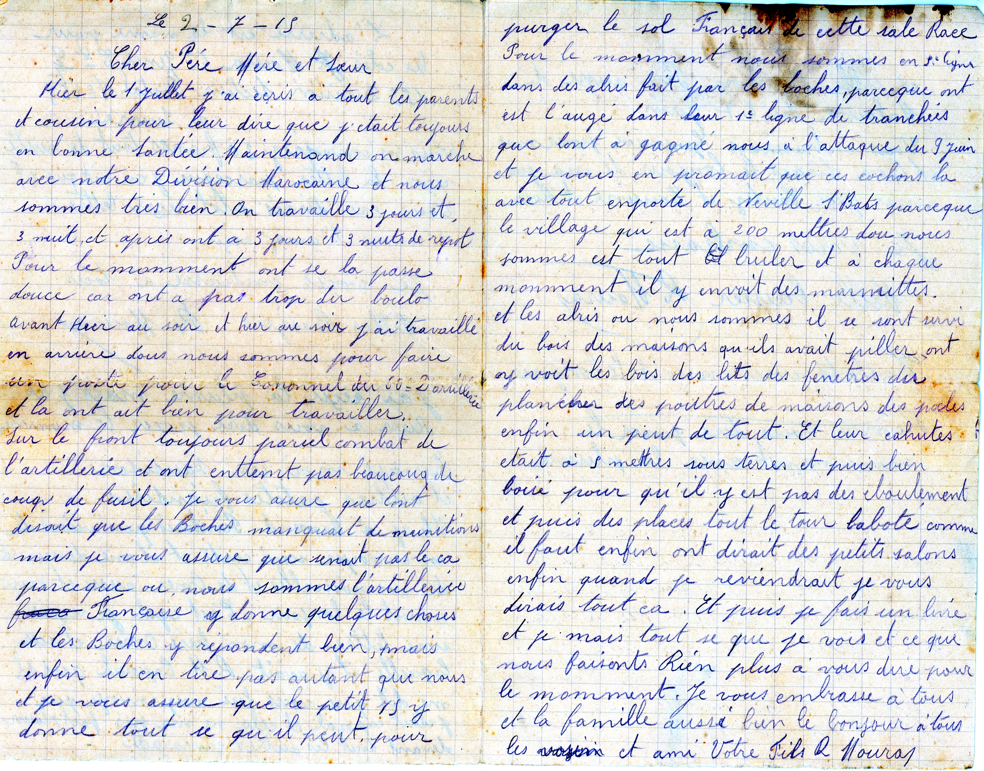 Lettre Verdun juillet 1915 p 1
