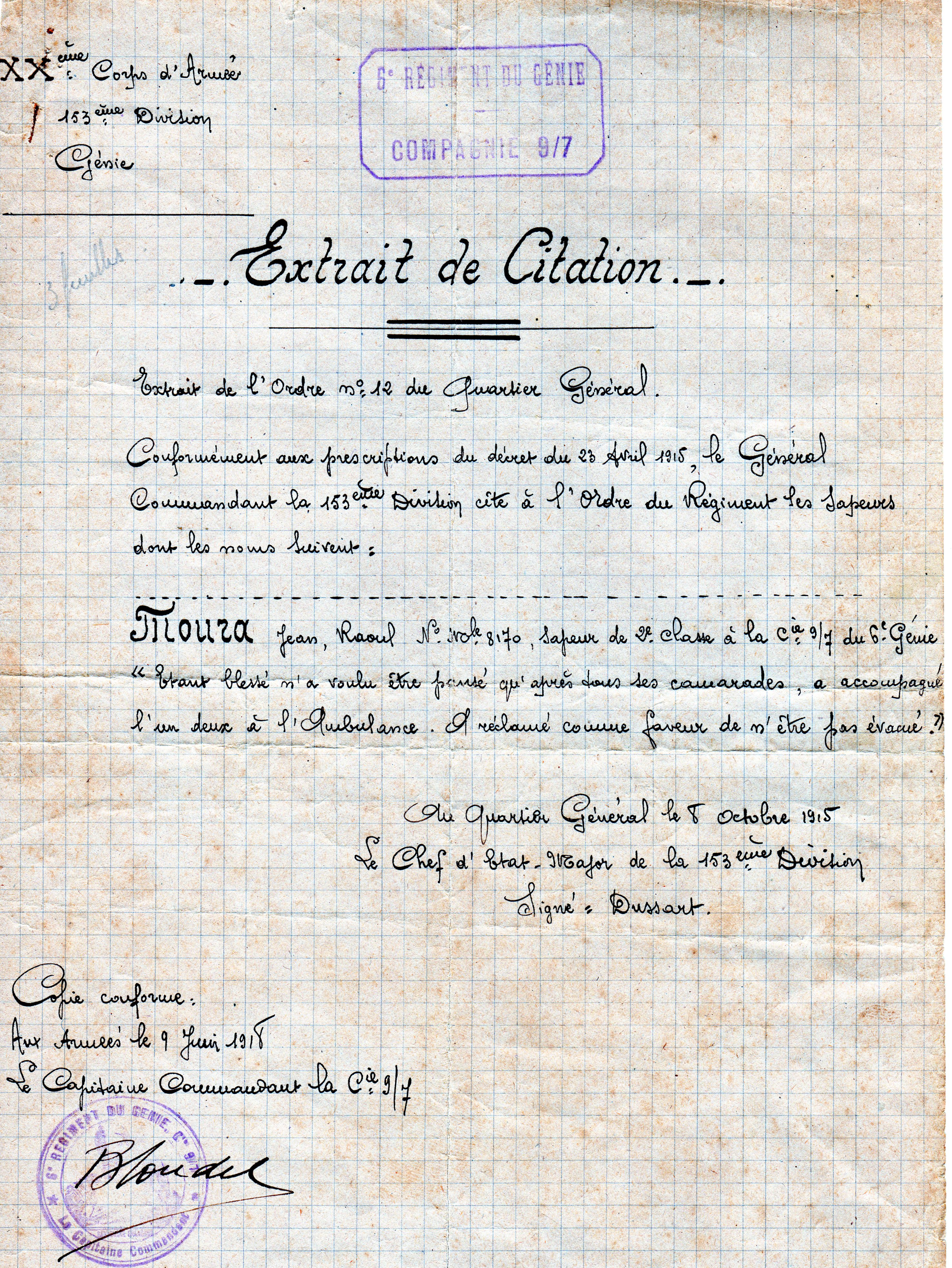 Citation juin 1918