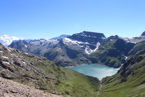 Lac d'Emosson photographié depuis la montée vers le col de Barberine