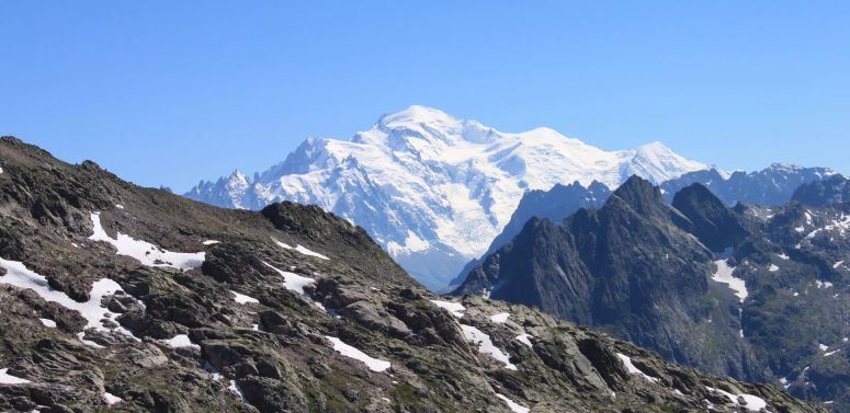 Vue du Mont-Blanc depuis le col de Barberine.