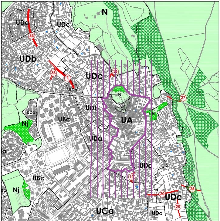 Zone concernée par l'opération "Couleurs Village" = zone UA
