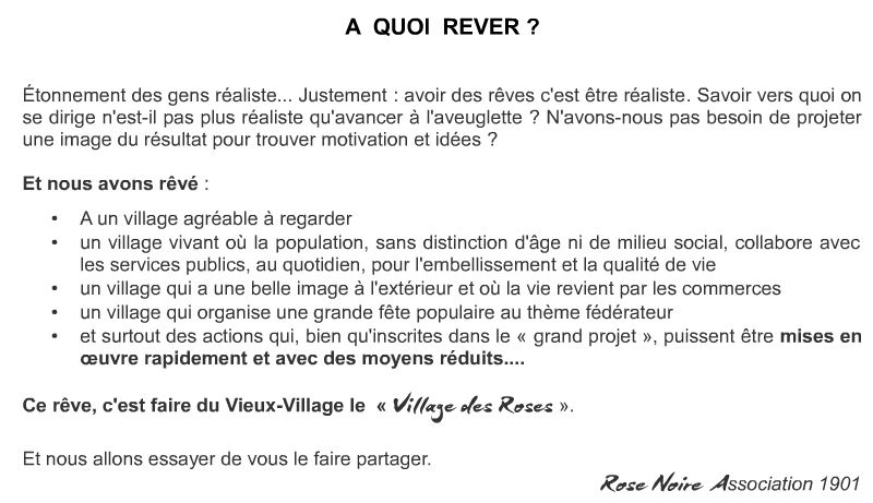 A quoi rever Village roses