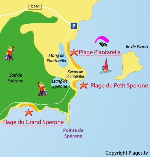 Carte plage petit sperone bonifacio