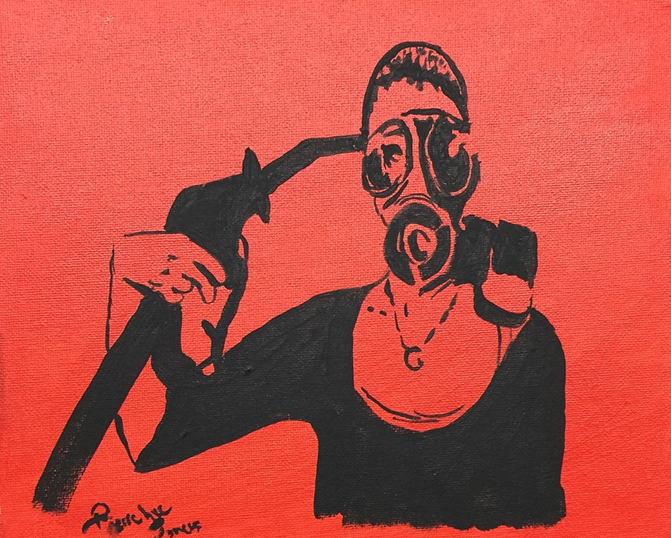 Gas Suicide, acrylique, 8" x 10"
à vendre sur ebay.ca