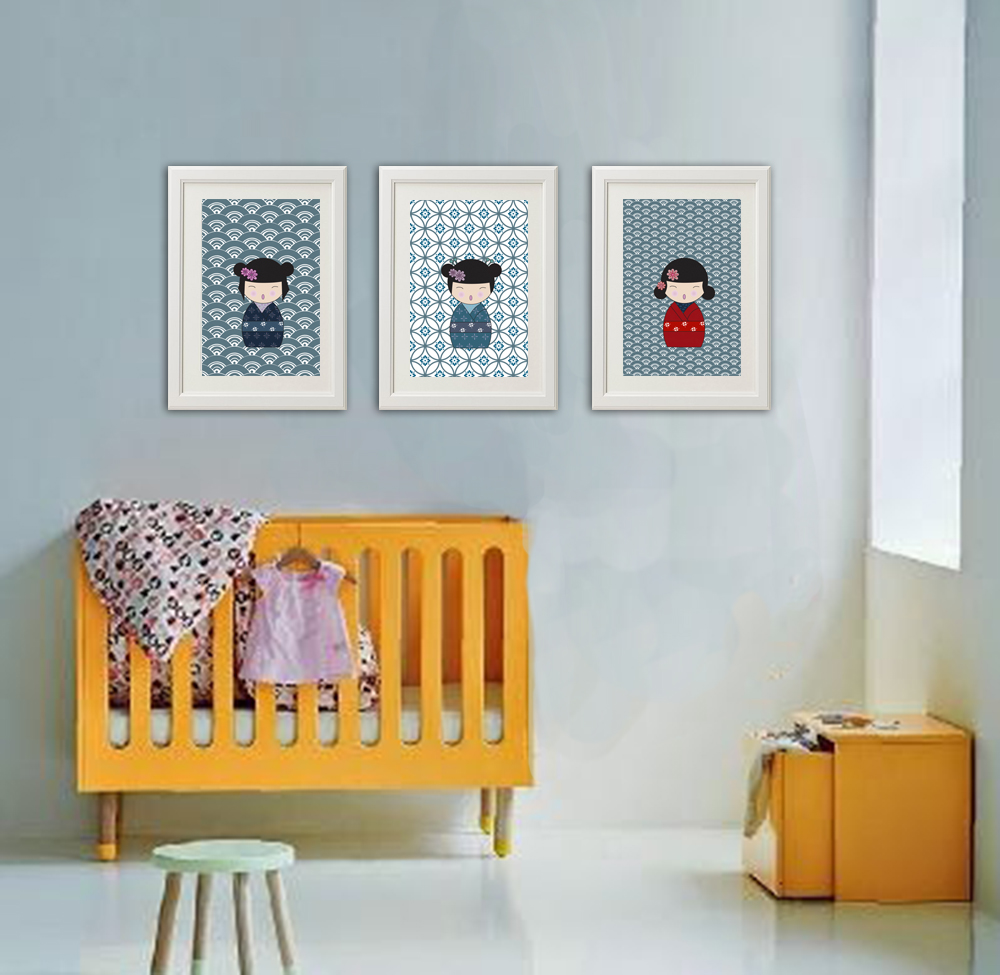 Lit kok print gris