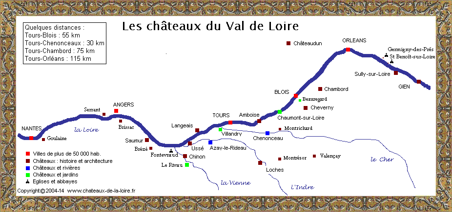 Carte chateaux loire