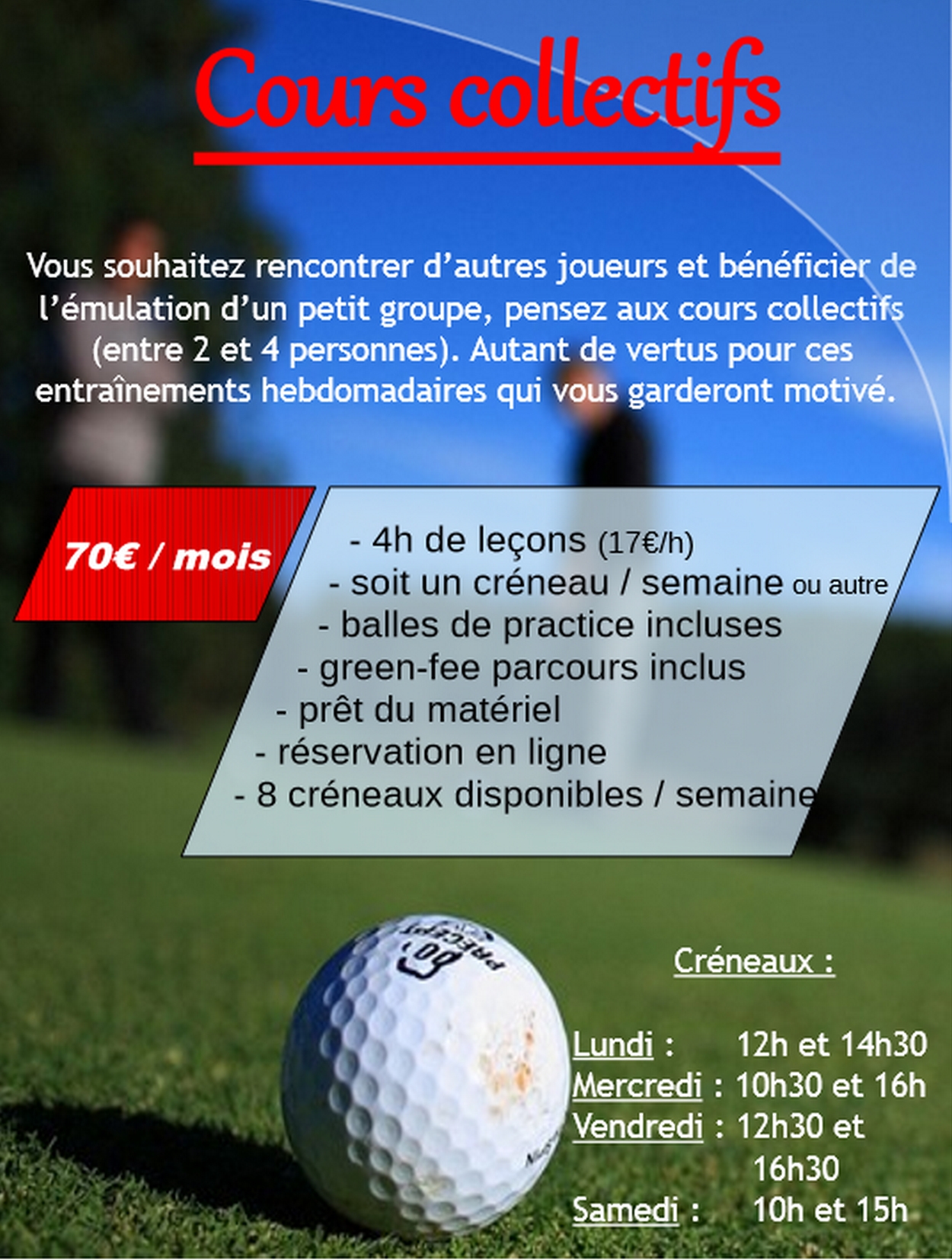   Cours Collectifs golf
Golf d'Allauch - Marseille