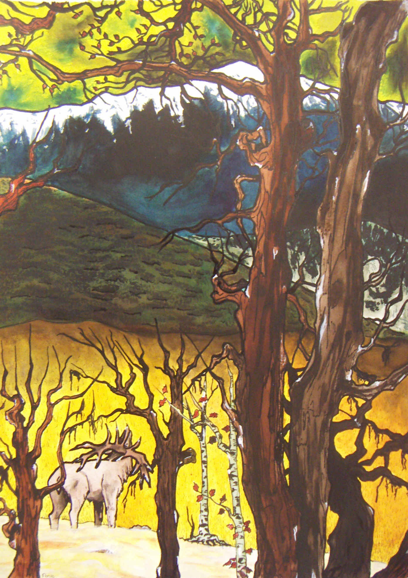 Ventoux au cerf encre 26 par 36
