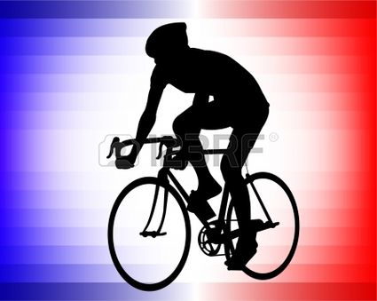 14289526 silhouette cycliste sur le fond tricolore
