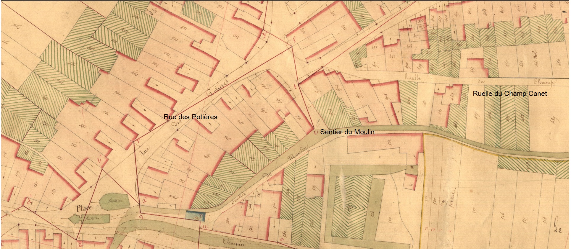 112 Cadastre napoleonien MELAY rue des Potieres